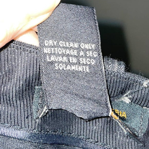 BCBGMAXAZRIA Wool Stripe Pants Womens 4 Black Gray Black Ribbon Detail Flare Leg - Picture 8 of 11